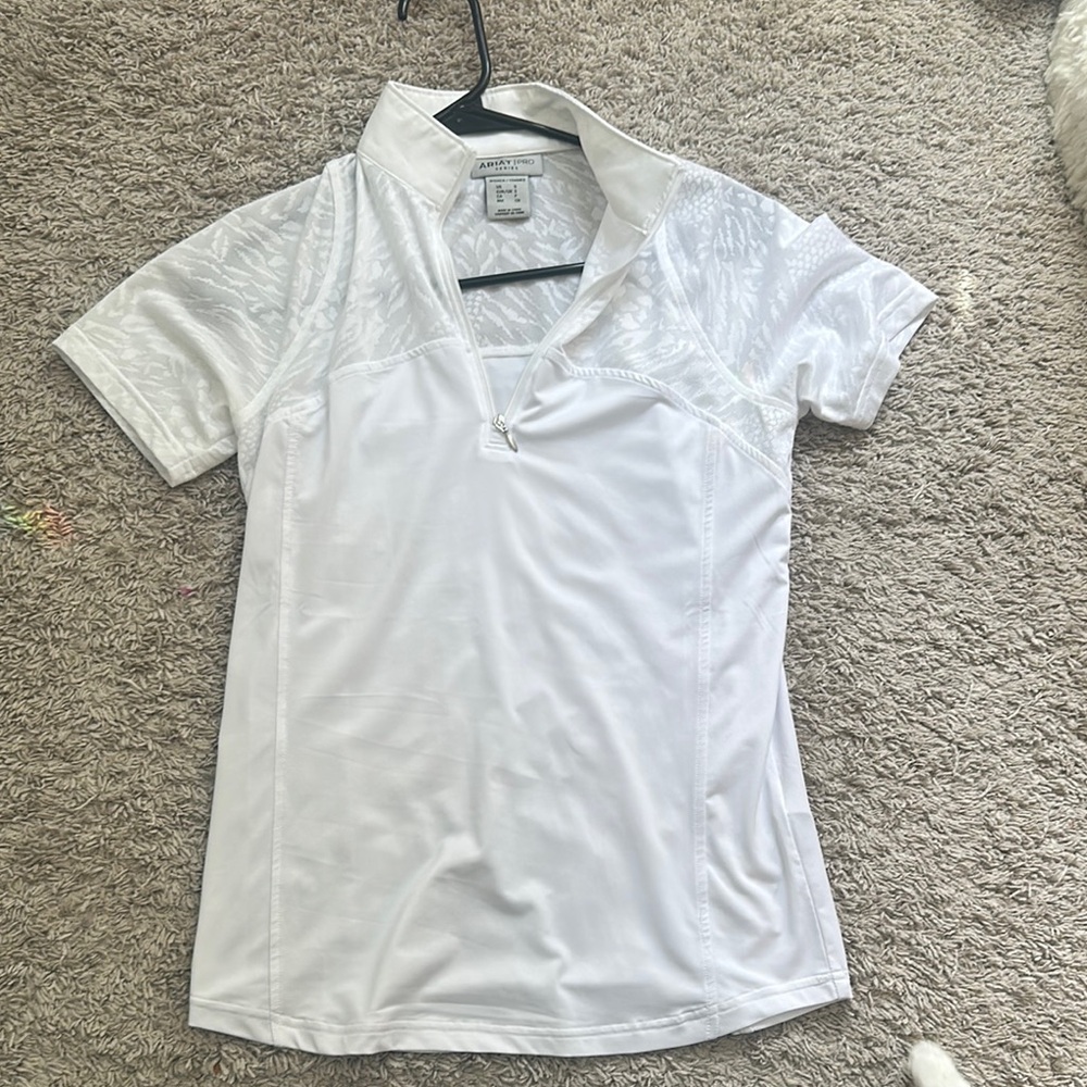 White Short Sleeve Athletic Top